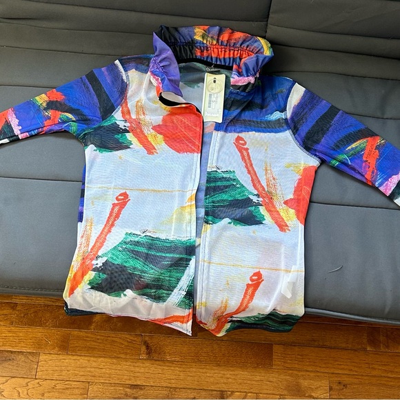 Simply Art Delcezza pattered zipper blouse, Size S - Picture 6 of 9